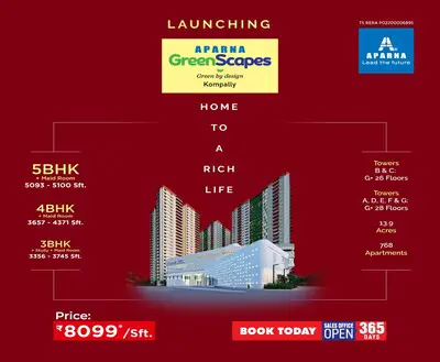 Aparna Constructions Launches New Luxurious Project – Aparna Greenscapes